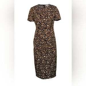 Diane Von Furstenberg Leopard Print Midi Dress